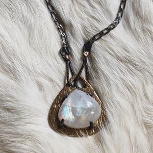 Handmade Moonstone Planchette Necklace